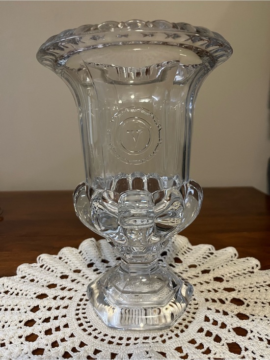 Val Saint Lambert Other - Vintage Val Saint Lambert Belgian Crystal Vase 9” Pedestal Clear Art Glass